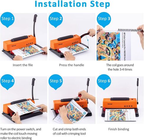 TIANSE Binding Machine, Wire Binder Machine 34 - Square Size Holes, Punching 120 Sheets, Bind 12 Sheets Book Maker with Sturdy Metal Construction in Saudi Arabia