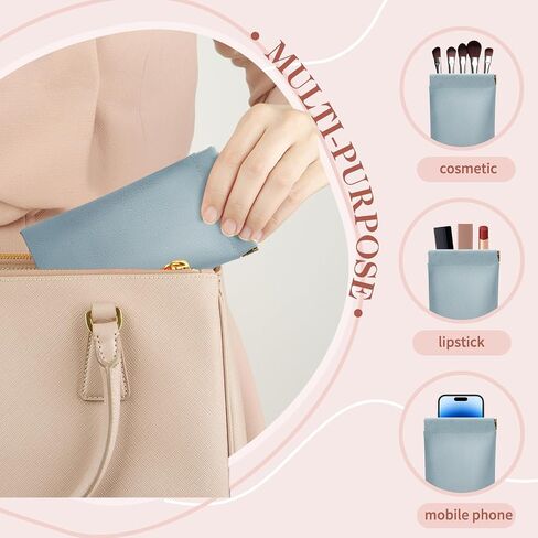 Glasses Case 2 Pcs Soft Squeeze Top Sunglass Pouch, Portable Leather Eyeglass Cases for Women in Kuwait