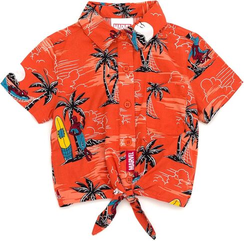 قميص Marvel Spider-Man Hawaiian Matching Family Hawaiian بأزرار سفلية للأطفال الصغار والكبار in Saudi Arabia