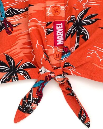 قميص Marvel Spider-Man Hawaiian Matching Family Hawaiian بأزرار سفلية للأطفال الصغار والكبار in Saudi Arabia