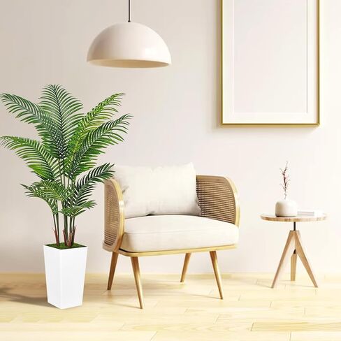 Artificial Dracaena Tree 5FT, Faux Tree with White Pot Fake Tropical Plant for Home Office Living Room Decor Outdoor Indoor (Dracaena Tree) in Saudi Arabia