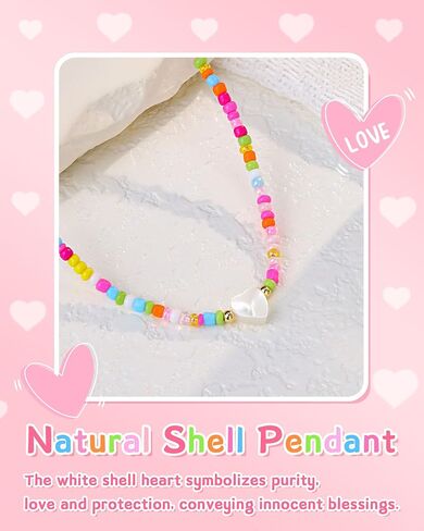 You're Braver Than You Believe - Colorful Beaded Heart Necklace Back to School Birthday Christmas Valentines Day Gifts for Teens Girls in Saudi Arabia