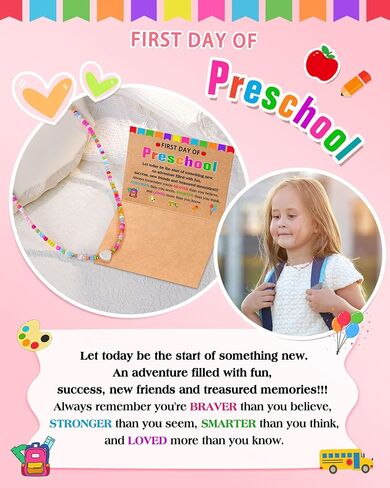 You're Braver Than You Believe - Colorful Beaded Heart Necklace Back to School Birthday Christmas Valentines Day Gifts for Teens Girls in Saudi Arabia