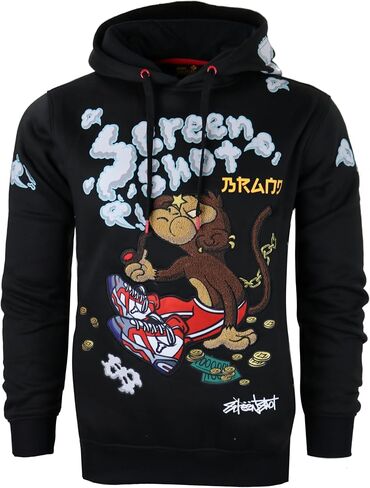 Screenshot-FLEECE هوديي 4202 رجل الحضرية الشارع الشهير مدينة نيويورك الكتابة على الجدران شارة مطرّزة كنزة صوف البلوز هوديي in Kuwait