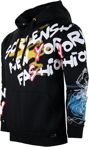 Screenshot-FLEECE هوديي 4202 رجل الحضرية الشارع الشهير مدينة نيويورك الكتابة على الجدران شارة مطرّزة كنزة صوف البلوز هوديي in Kuwait