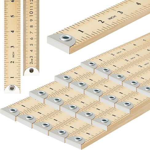 Hoteam 10 Pcs 36 Inches Natural Wood Yard Stick Ruler Wooden Yardstick with Hang Hole Metal Tips Yardstick Ruler Metal Ends Meter Stick Clothing Measuring School Classroom Home Office in Saudi Arabia