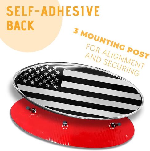 Front Grille American Flag Emblem for Ford, Replacement for Ford Emblem, 9 Inch Aluminum Front Grill Rear Tailgate Oval Emblem, Car Exterior Accessories fit for Ford F150 F250 F350 (Black) in Saudi Arabia