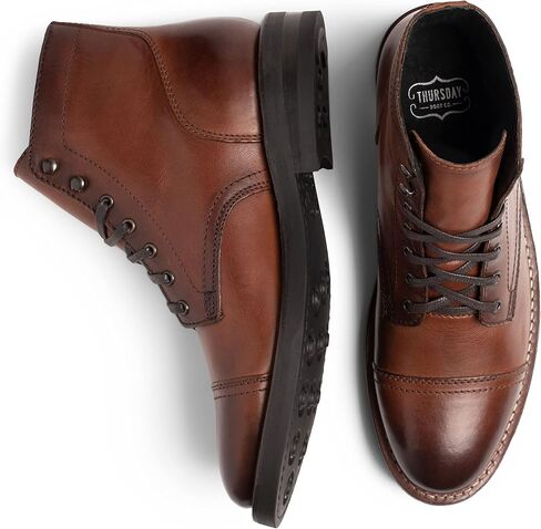 Thursday Boot Company Men's Captain Rugged and Resilient Cap Toe Boot, Brandy, 8 in Saudi Arabia