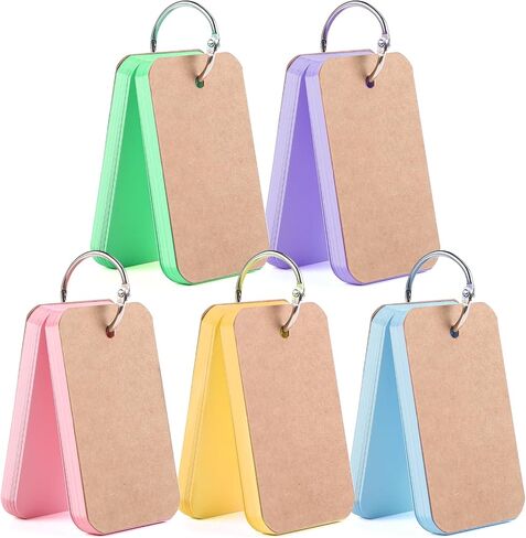 250PCS Index Cards with Ring, Lined Index Cards with Cover 2 x 3.4 Inch Ruled Study Cards Business Cards Memo Scratch Pads Bookmark in Saudi Arabia