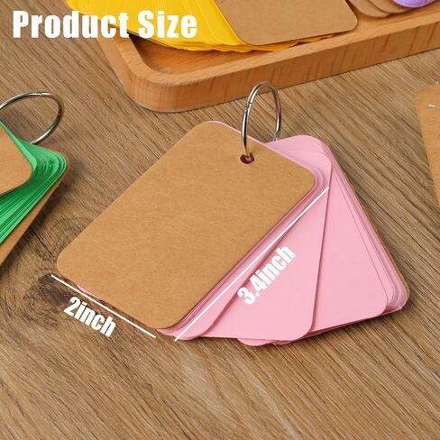 250PCS Index Cards with Ring, Lined Index Cards with Cover 2 x 3.4 Inch Ruled Study Cards Business Cards Memo Scratch Pads Bookmark in Saudi Arabia