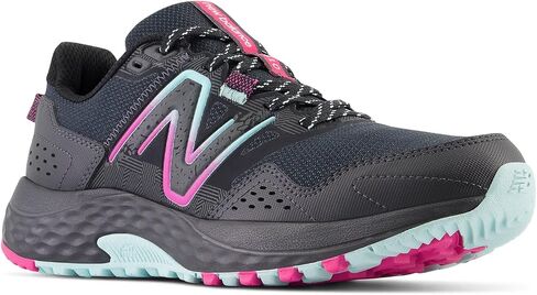 New Balance Women's 410v8 Trail Running Shoe, Black/Bright Cyan/Hi-Pink, 8.5 W in Saudi Arabia
