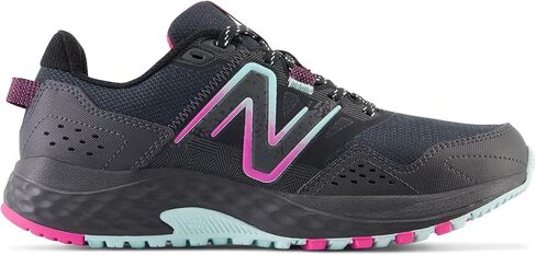 New Balance Women's 410v8 Trail Running Shoe, Black/Bright Cyan/Hi-Pink, 8.5 W in Saudi Arabia