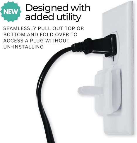 White Double Outlet Covers Baby Proofing (10 Pack, 20 Sockets) | Baby Proof Plug Covers for Electrical Outlets | Safe & Secure Baby Safety Products | Childproof Socket Covers Protect Toddlers & Babies in Saudi Arabia