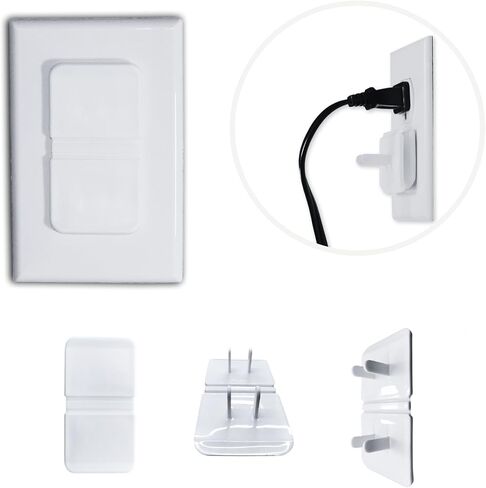 White Double Outlet Covers Baby Proofing (10 Pack, 20 Sockets) | Baby Proof Plug Covers for Electrical Outlets | Safe & Secure Baby Safety Products | Childproof Socket Covers Protect Toddlers & Babies in Saudi Arabia