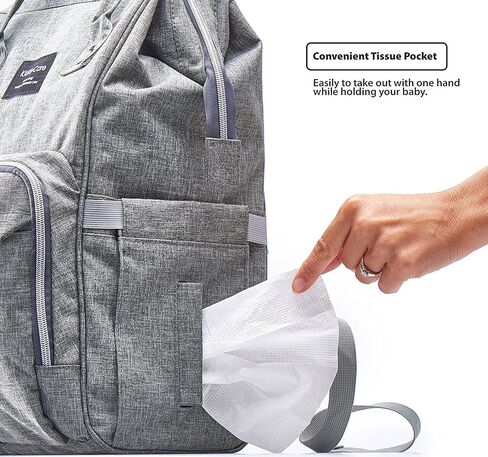 KiddyCare Diaper Bag Backpack | Baby Diaper Bags with Changing Station for Mom | Multifunction Travel Back Pack Maternity Baby Bags Waterproof Tote Bag Spacious, Unisex Stylish | Gray in Saudi Arabia
