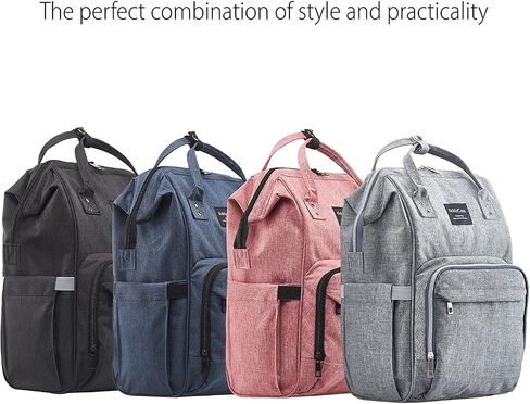 KiddyCare Diaper Bag Backpack | Baby Diaper Bags with Changing Station for Mom | Multifunction Travel Back Pack Maternity Baby Bags Waterproof Tote Bag Spacious, Unisex Stylish | Gray in Saudi Arabia