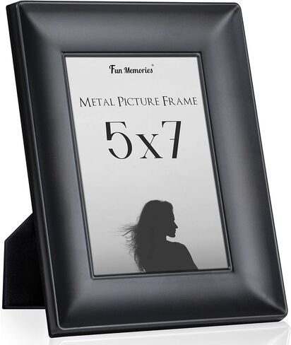 Fun Memories 5x7 Metal Picture Frame, Wide Picture Frames with Tempered Real Glass, Decorative Modern Photo Frame for Wall & Tabletop Display, Bronze in Saudi Arabia