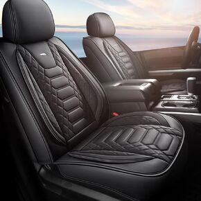 FREESOO Tundra 2007-2021 Full Set Seat Covers, Fit for Toyota Tundra Crewmax Cab, Custom Truck Seat Covers with Waterproof Faux Leather BlackRed
