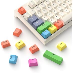 ZIYOU LANG 13 Colorful PBT Keycaps Set Dye Subbed with Ergonomic OEM Profile for DIY 61/84/96/104 Key TKL 60% Gateron Kailh Box Cherry MX Cross Type Switch ANSI Mechanical Gaming Keyboard(Color Mix)