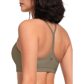 Yvette Sports Bras for Women Spaghetti Thin Strap Y Back Workout Yoga Bra with Removable Pads