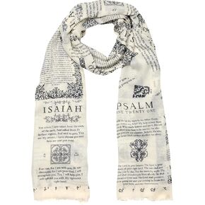 Protection Prayer Scarf - Large, Lightweight Prayerfully Made Bible Verse Shawl, 35x70", 7 Passages of Protection, Psalm 91