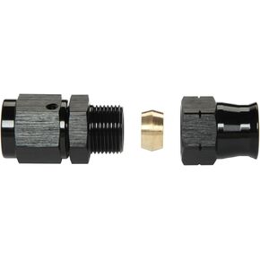 6AN Female Flare to 5/16 Inch Fuel Hardline Tube Adapter Fitting Connector Straight Aluminum Black