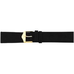 Sonia Jewels 14mm Black Suede Leather Gold-Tone Buckle Watch Band 6.75"