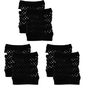 3 Pairs 80s 90s Fingerless Fishnet Mesh Gloves for Women Girls Halloween Party Costume