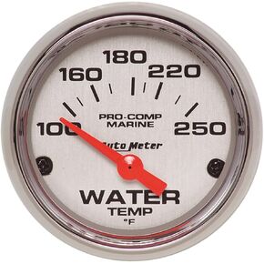 AutoMeter Gauge, Water Temp, 2 1/16", 100-250ºf, Electric, Marine Chrome (200762-35)