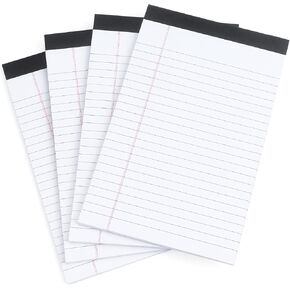 ZZTX Legal Pads Note Pads 5 x 8 Inch Lined Writing Pads, 50 Sheets Per Writing Pad, 4 Pack (Multicolor)