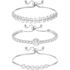 Tennis Bracelet for Women Cubic Zirconia Bracelets Adjustable Slider Bracelets