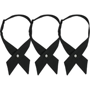 Adjustable Women Girls School Uniform Tie, Uniform Cross Tie for Girls Cross Neck Tie, 3 PCS