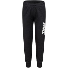 Nike Little Kids Block Swoosh Solar French Terry Pants (US, Numeric, 6, Regular, Black Heather)