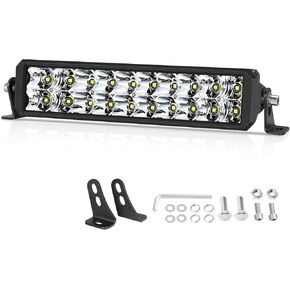 12 Inch LED Light Bar OFFROADTOWN Real 60W Bright Spot Flood Combo Light bar IP68 Off Road Driving Light for UTV ATV 4 Wheeler Jeep Wrangler Truck Pickup Golf Cart