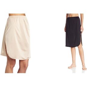 Vanity Fair للسيدات طبقات يومية بفتحة واحدة نصف منزلقة، دمشقي محايد/أسود منتصف الليل، متوسط ​​(طول 22 بوصة) in Kuwait