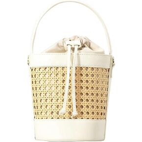 Women's Straw Handbag Bucket Tote Bag Summer Beach Shoulder Crossbody Bags Rattan Woven Handbag Trendy Hollow Purse
