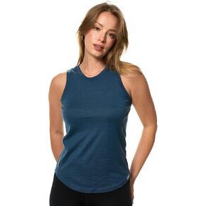 Merino Wool Tank Top Women - Active Merino Wool Undershirt Moisture Wicking Breathable Anti-Odor Lightweight Base Layer (Large, Denim Tank)