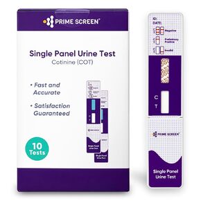 Prime Screen [10 Pack] Nicotine Tobacco Cotinine Urine Test Kit - Urine Dip Card Testing Cotinine from Smoking - WCOT-114