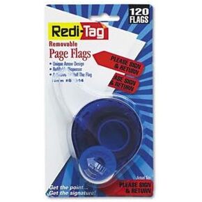 Redi-Tag 81344 Arrow Message Page Flags in Dispenser"Please Sign and Return" Red 120 Flags