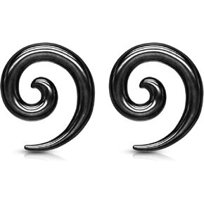 Pierced Owl Stainless Steel Spiral Tapers, Sold as a Pair