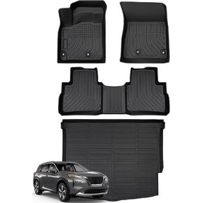 for Nissan Rogue 2025 2021 2022 2023 2024 Floor Mats & Cargo Liner, for Nissan Rogue All Weather Floor Mats, for Rogue Accessories Rubber Black 2021-2023 2024 2025(Not for Select&Sport Models)