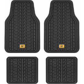 Cat® ToughTread™ Car Mats Full Set, Trimmable All-Weather Car Floor Mats, Universal Fit Floor Mats for Cars with Rugged Tire Tread Design, Automotive Floor Mats for Cars Trucks SUV
