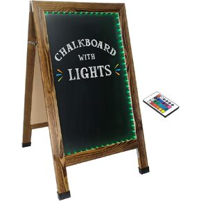 Excello Global Indestructible LED Chalkboard - Torched/Rustic