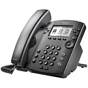 نظام هاتف بوليكوم VVX 301 السلكي لوسائط الأعمال - 6 خطوط PoE - 2200-48300-025 - محول تيار متردد (غير متضمن)