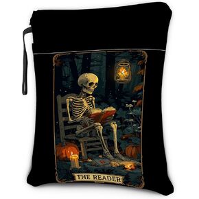 Gothic Book Sleeve with Zipper, Washable Book Lover Gift for Teen Women Girl, Dark Academia.