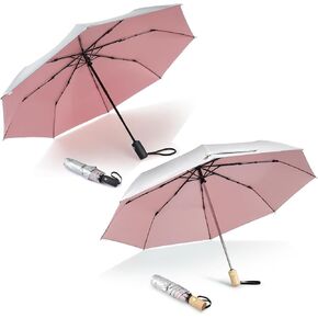 G4Free UPF 50+ UV Protection Travel Umbrella Auto Open Close Windproof Sun Blocking Umbrella 46 Inch+42 Inch