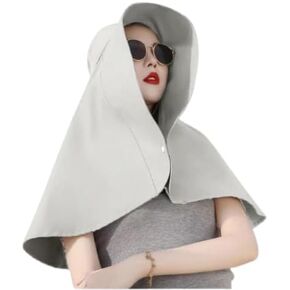 Sun Hats for Women Sun Protection Wide Brim Shawl with Neck Flap Hiking Visor Hat Outdoor Summer Beach Grey