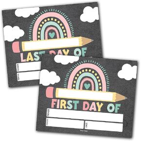 10 Cardstock Boho Back to School Signs for Kids First Day of School Board Girl - School Board for Kids Back to School Signs First and Last Day of School Board, Back to School Chalkboard Sign…