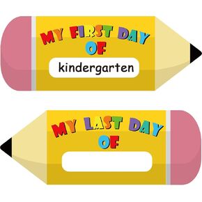 First & Last Day of School Board Sign Double-Sided Back to School Pencil Chalkboard for Kindergarten Preschool Kids 14"x11 Reusable 1st Day of Sign Photo Props School Supplies for Boys Girls