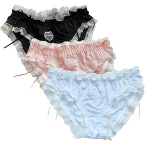 Women’s Underwear Cotton Panties Lace Cute Kawaii Japanese Underwear 3 Pack
